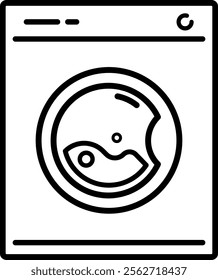 A vector icon of a washing machine with customizable outlines. Perfect for home appliances, laundry rooms, or household visuals, offering a simple and adaptable design for various projects.