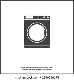  Vector icon  washing machine. Home Appliances illustration on white isolated background. Layers grouped for easy editing illustration. For your design. 