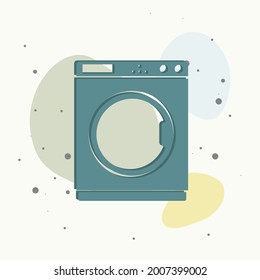 Icono vector de una lavadora. Dispositivos de inicio en fondo multicolor