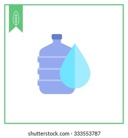 Vector icon of water dispenser with drop