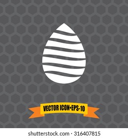 Vector Icon of Water Drop on Dark Gray Background. Eps.10.