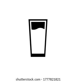 Vector icon of water glass. Flat Water Glass, illustration of drink symbol on eps 10
