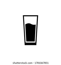 Icono vector del vidrio de agua. Vidrio de agua plana, ilustración del símbolo de la bebida en los pasos 10
