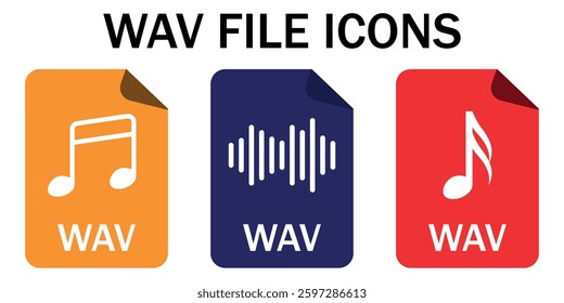 Vector icon of the WAV (Waveform Audio File Format)