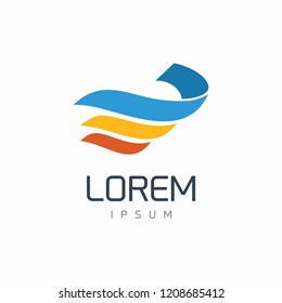 Vector icon, wave company logo design, business symbol concept, minimal line style
