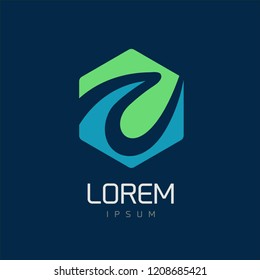 Vector icon, wave company logo design, business symbol concept, minimal line style