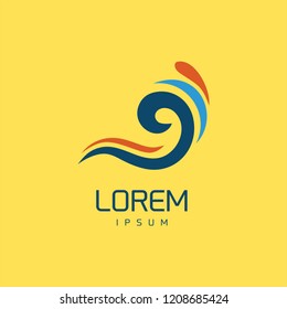 Vector icon, wave company logo design, business symbol concept, minimal line style