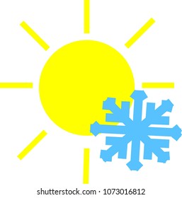 vector icon weather cold sun day