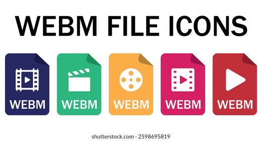 Vector icon of the WEBM (Web Media) video file format.