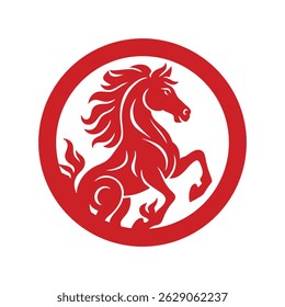 vector icon welcome chinese new year fire horse