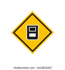 vector icon of welder mask, with simple shapes