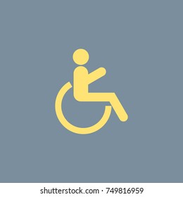 Vector icon of Wheel Chair. Eps-10.