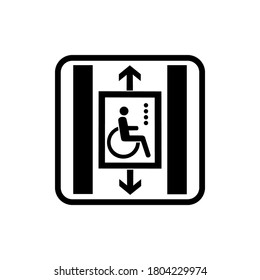 Vector icon for wheelchair lift symbol.