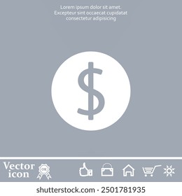 Vector icon of white color on a gray background
