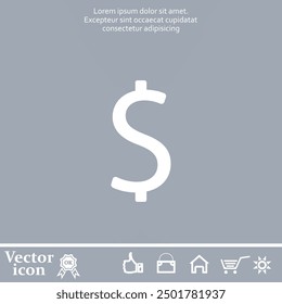 Vector icon of white color on a gray background