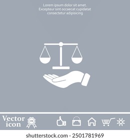 Icono de Vector de color blanco sobre un fondo gris