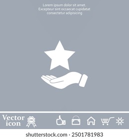 Icono de Vector de color blanco sobre un fondo gris