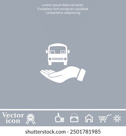 Icono de Vector de color blanco sobre un fondo gris