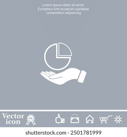 Vector icon of white color on a gray background