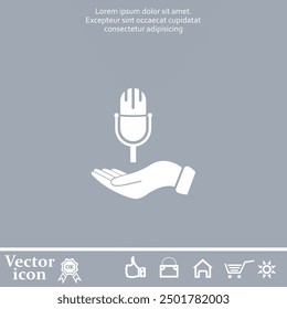 Vector icon of white color on a gray background