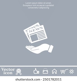 Vector icon of white color on a gray background