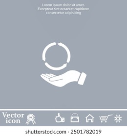 Icono de Vector de color blanco sobre un fondo gris