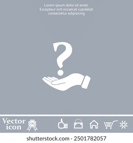Vector icon of white color on a gray background