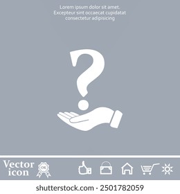 Vector icon of white color on a gray background