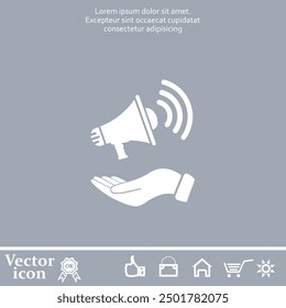Vector icon of white color on a gray background