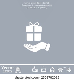 Vector icon of white color on a gray background