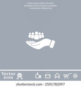 Vector icon of white color on a gray background