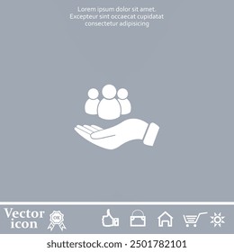 Icono de Vector de color blanco sobre un fondo gris