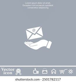 Icono de Vector de color blanco sobre un fondo gris
