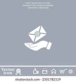 Vector icon of white color on a gray background