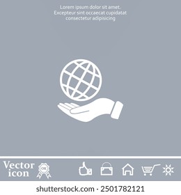 Vector icon of white color on a gray background