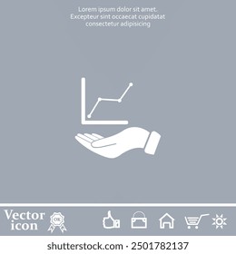 Vector icon of white color on a gray background