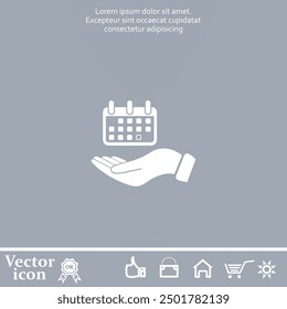 Vector icon of white color on a gray background