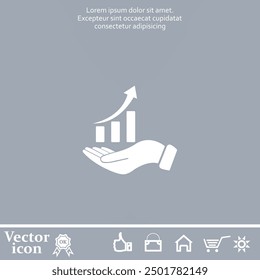 Icono de Vector de color blanco sobre un fondo gris