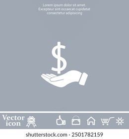 Vector icon of white color on a gray background