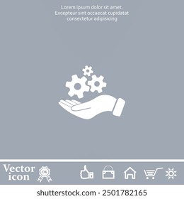 Icono de Vector de color blanco sobre un fondo gris
