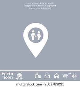Vector icon of white color on a gray background