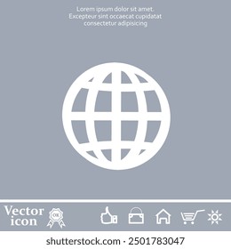 Vector icon of white color on a gray background