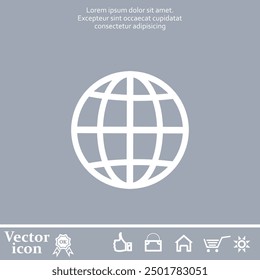 Vector icon of white color on a gray background