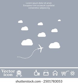 Vector icon of white color on a gray background