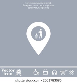 Vector icon of white color on a gray background