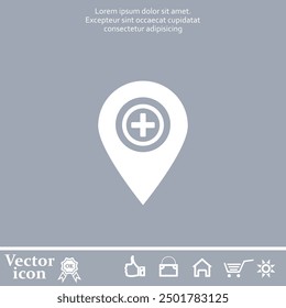 Vector icon of white color on a gray background