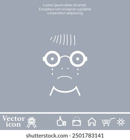 Vector icon of white color on a gray background
