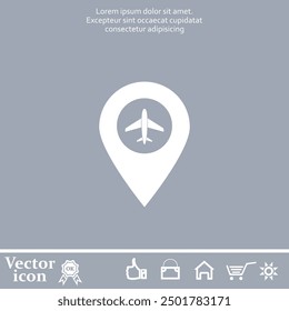 Icono de Vector de color blanco sobre un fondo gris