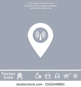 Vector icon of white color on a gray background