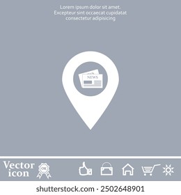 Icono de Vector de color blanco sobre un fondo gris